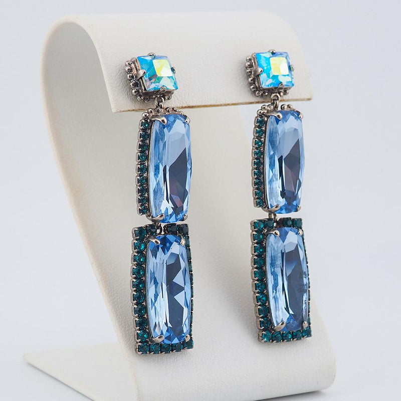 Large Montana Crystal Rhinestone Wedding Chandelier Dangle fashion Earrings Large Montana Crystal Rhinestone Wedding Chandelier Dangle fashion Earrings