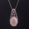 Sterling Silver Drop Pendant, Pink Opal Pendant Necklace, Rhodolite Garnet Pendant, Pink Gemstone Necklace, Pink Drop Necklace, Pink Pendant