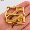 Lanvin Heart Brooch, Vintage Lanvin Brooch, Gold Tone Brooch, Heart Brooch, Modernist Brooch, Designer Brooch, Square Brooch, 1980s Brooch