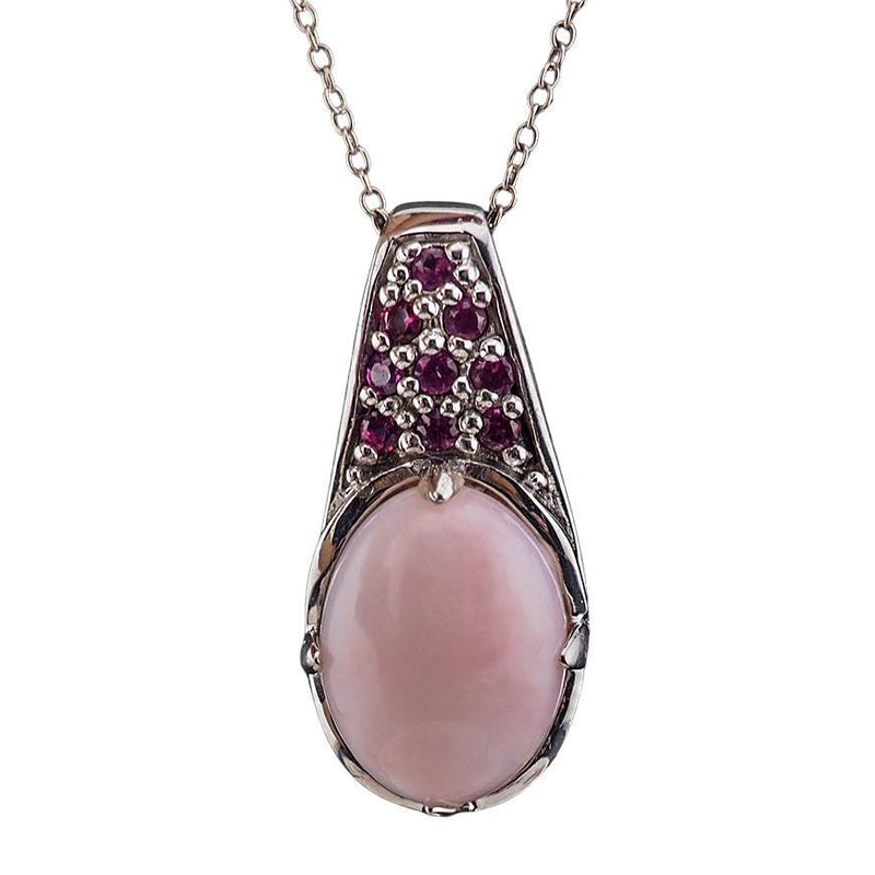 Pink Opal Pendant Necklace