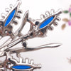 Trifari Brooch, 1940s Brooch, Blue Trifari Brooch, Trifari Lozenges Flower Brooch, Vintage Brooch, Rhinestone Brooch, Alfred Philippe Brooch