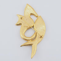 Seahorse Brooch, Don-Lin Brooch, Fish and Seahorse Brooch, Enamel Brooch, Gold Tone Brooch, Ocean Theme Brooch, Marine Life Brooch