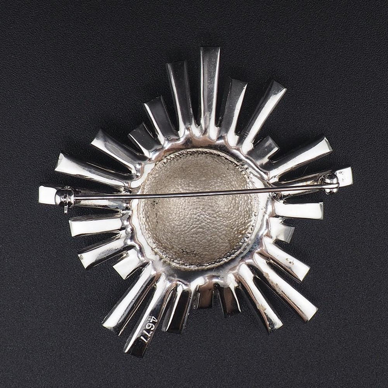 Starburst Brooch, Designer Brooch, High End Brooch, Vintage Brooch, Blue Rhinestone Brooch, Atomic Brooch, Mid Century Brooch