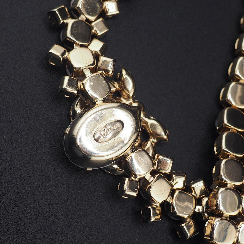 Sherman Necklace, Sherman Bracelet, Sherman Opaque Jewelry, Vintage Sherman Jewelry, Signed Sherman Set, 1950s Jewelry Set, Rhinestone Set