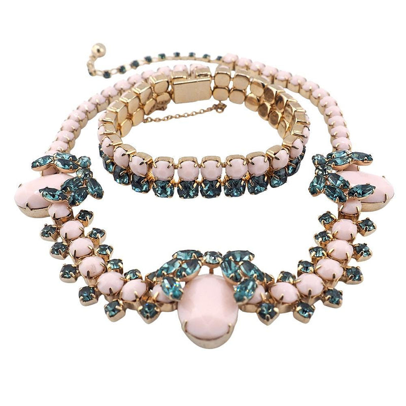 Sherman Opaque Pink Necklace and Bracelet Set