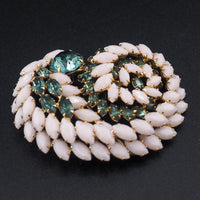 Sherman Brooch, Sherman Opaque Jewelry, Vintage Sherman Jewelry, Signed Sherman Brooch, 1950s Rhinestone Brooch, Rare Sherman Colors, 1950s