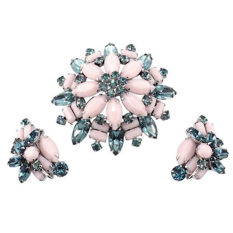 Sherman Opaque Pink Brooch Set