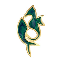 Seahorse Brooch, Don-Lin Brooch, Fish and Seahorse Brooch, Enamel Brooch, Gold Tone Brooch, Ocean Theme Brooch, Marine Life Brooch