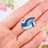 Peace Dove Brooch, Jeronimo Fuentes, Sterling Silver Pin, Taxco Dove Brooch, Folk Art Brooch, Enamel Bird Pin, Small Bird Pin, 925 Brooch