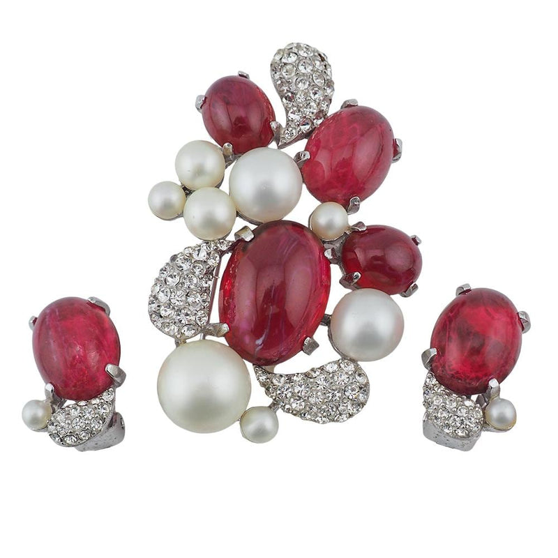 Marvella Ruby Brooch Set