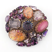 Vintage Purple Rhinestone Brooch, Austria Brooch, Vintage Brooch, Art Glass Brooch, Statement Brooch, Austrian Crystal Brooch, Rhinestone