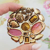 Vintage Purple Rhinestone Brooch, Austria Brooch, Vintage Brooch, Art Glass Brooch, Statement Brooch, Austrian Crystal Brooch, Rhinestone