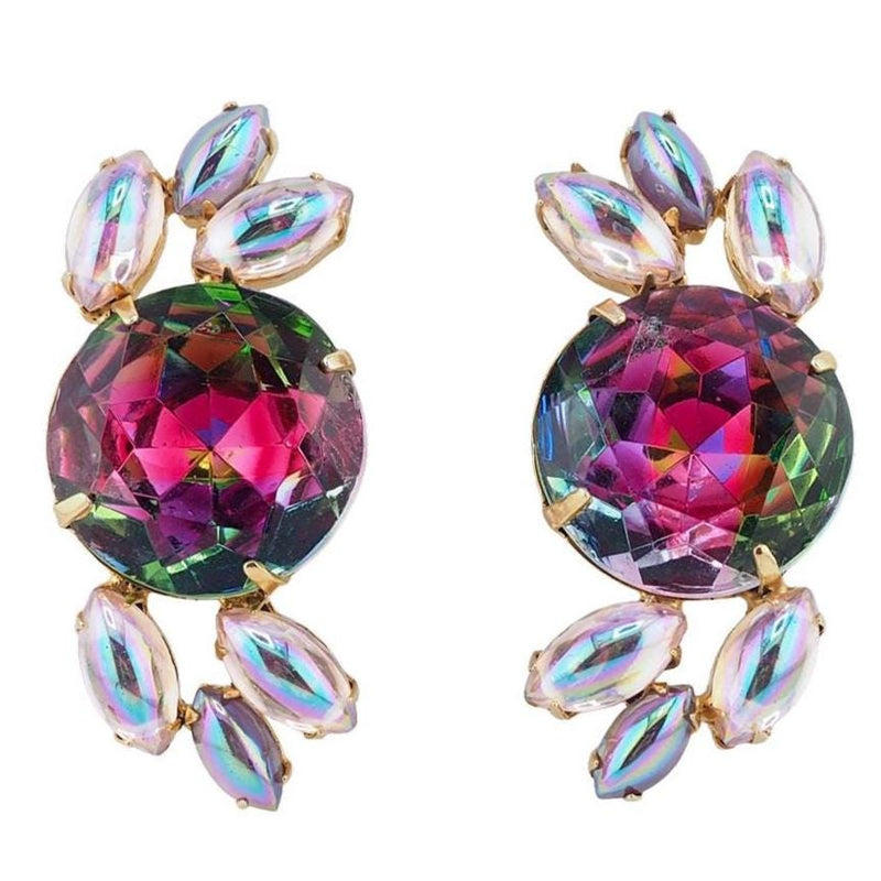 Vintage Rhinestone Statement Earrings