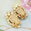 Juliana Earrings, Vintage Rhinestone Earrings, Juliana Cat Eye, Clip On Earrings, UV Reactive Stones, Art Glass Earrings, 1960s Earrings