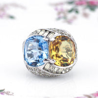 Mazer Ring, Vintage Ring, Crystal Ring, Vintage Costume Ring, Mazer Jewelry, Rhinestone Ring, Joseph Mazer, Cocktail Ring, Statement Ring
