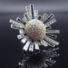 Starburst Brooch, Designer Brooch, High End Brooch, Vintage Brooch, Blue Rhinestone Brooch, Atomic Brooch, Mid Century Brooch