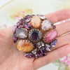 Vintage Purple Rhinestone Brooch, Austria Brooch, Vintage Brooch, Art Glass Brooch, Statement Brooch, Austrian Crystal Brooch, Rhinestone