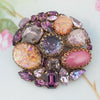 Vintage Purple Rhinestone Brooch, Austria Brooch, Vintage Brooch, Art Glass Brooch, Statement Brooch, Austrian Crystal Brooch, Rhinestone