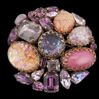 Vintage Purple Rhinestone Brooch, Austria Brooch, Vintage Brooch, Art Glass Brooch, Statement Brooch, Austrian Crystal Brooch, Rhinestone