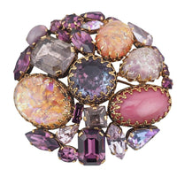 Vintage Purple Rhinestone Brooch, Austria Brooch, Vintage Brooch, Art Glass Brooch, Statement Brooch, Austrian Crystal Brooch, Rhinestone