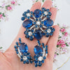 Vintage Juliana Brooch Set, Sapphire Blue Rhinestone Brooch, DeLizza & Elster, Statement Brooch, 1960s Jewelry, Vintage Demi Parure