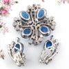Vintage Juliana Brooch Set, Sapphire Blue Rhinestone Brooch, DeLizza & Elster, Statement Brooch, 1960s Jewelry, Vintage Demi Parure