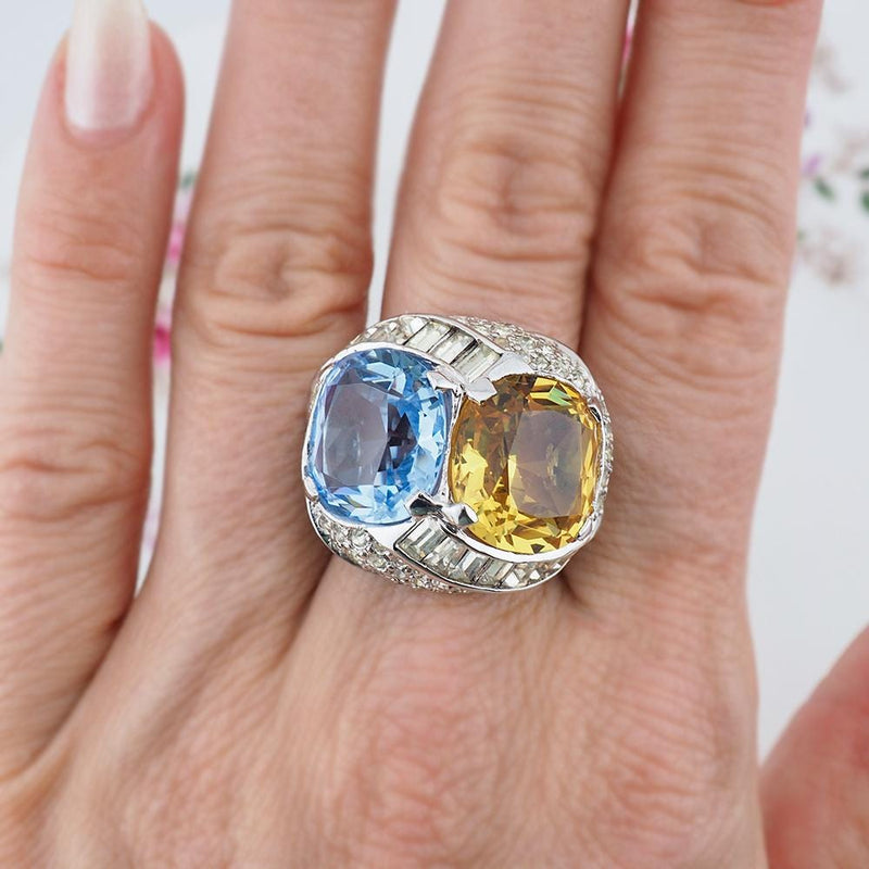 Mazer Ring, Vintage Ring, Crystal Ring, Vintage Costume Ring, Mazer Jewelry, Rhinestone Ring, Joseph Mazer, Cocktail Ring, Statement Ring