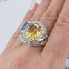 Mazer Ring, Vintage Ring, Crystal Ring, Vintage Costume Ring, Mazer Jewelry, Rhinestone Ring, Joseph Mazer, Cocktail Ring, Statement Ring