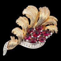 Vintage Boucher Brooch, Faux Ruby Cabochon Brooch, Boucher Jewelry, Vintage Brooch, Gold Tone Brooch, Classy Brooch, Statement Brooch