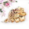 Vintage Boucher Brooch, Faux Ruby Cabochon Brooch, Boucher Jewelry, Vintage Brooch, Gold Tone Brooch, Classy Brooch, Statement Brooch