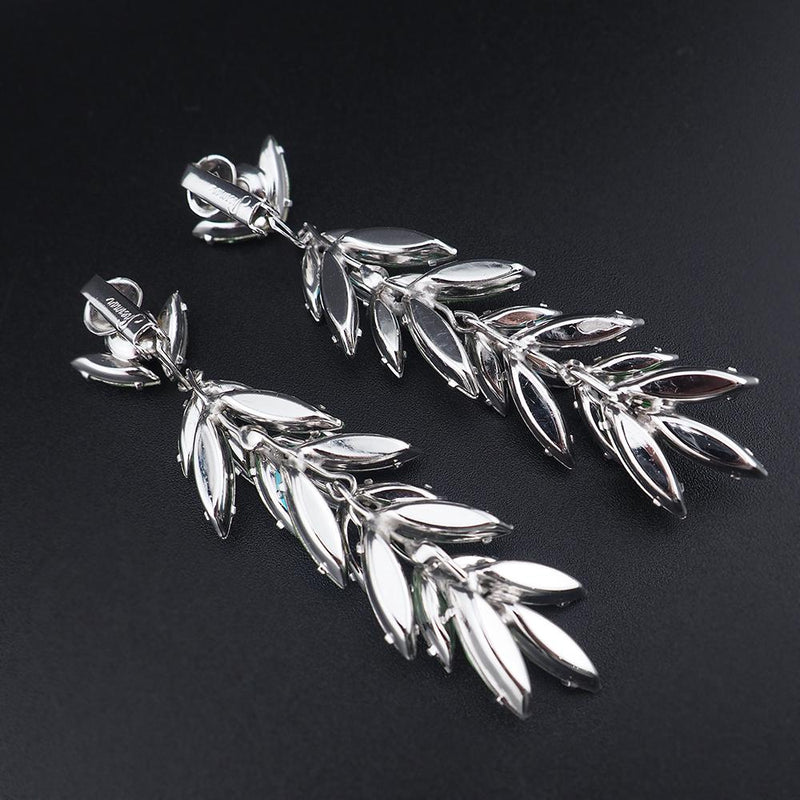 Vintage Sherman Earrings, Uranium Glass Earrings, Clip On Earrings, Long Earrings, Statement Earrings, Green Rhinestone Earrings, Glowing