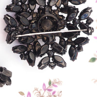 Sherman Siam Red Jewelry, Sherman Brooch Set, Vintage Brooch Set, Sherman Siam, Rhinestone Brooch, Japanned Brooch, Brooch Earring Set