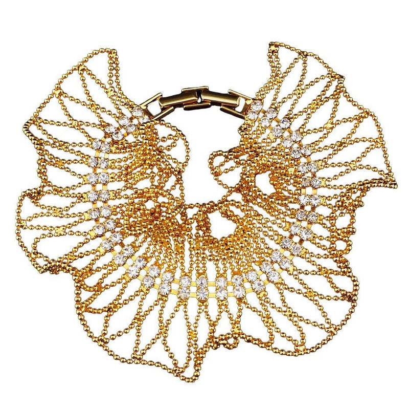 Joan Rivers Bracelet, Vintage Joan Rivers, Gold Tone Bracelet, Rhinestone Bracelet, Adjustable Bracelet, Statement Bracelet, Ball Chain