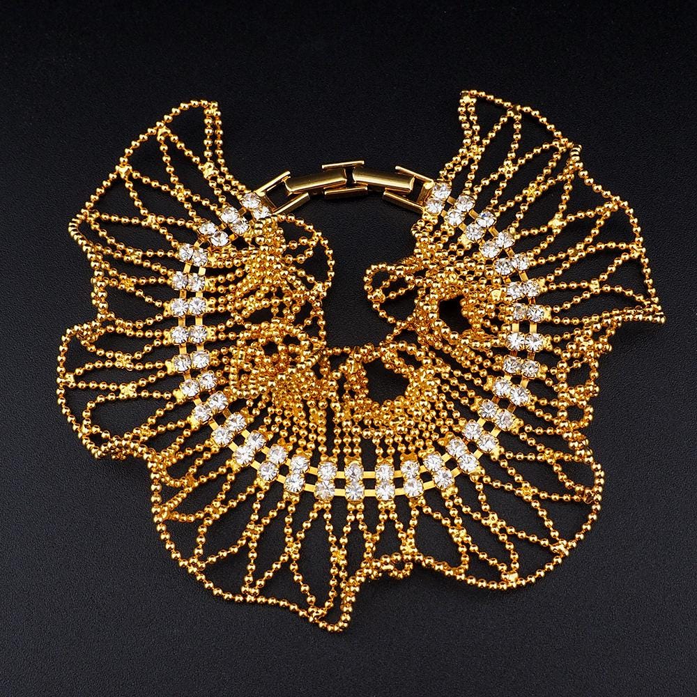 Joan Rivers Bracelet, Vintage Joan Rivers, Gold Tone Bracelet, Rhinestone Bracelet, Adjustable Bracelet, Statement Bracelet, Ball Chain