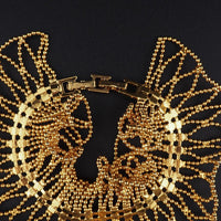 Joan Rivers Bracelet, Vintage Joan Rivers, Gold Tone Bracelet, Rhinestone Bracelet, Adjustable Bracelet, Statement Bracelet, Ball Chain