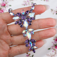 Vintage Sherman Purple Necklace and Earrings Set, Swarovski Aurora Borealis Crystals