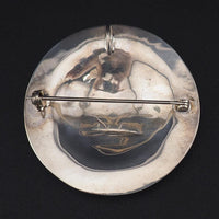 Northwest Coast Sterling Silver Brooch Pendant, Moon Face Design, Canadian First Nations Jewelry, Large Pendant, Artist Signed