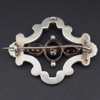 Victorian Scottish Pebble Brooch, Scottish Agate Brooch, Cairngorm Brooch, Amethyst Brooch, Bloodstone Jasper Brooch, Silver Brooch Pendant