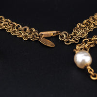 Miriam Haskell Coin Necklace, Vintage Necklace, Long Necklace, Coin Medallion Necklace, Gold Tone Chain Necklace, Signed Haskell necklace