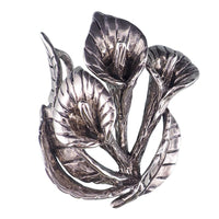 Sterling Silver Calla Lily Pendant, Large Floral Pendant, Sculptural Flower Pendant, Flower Lover Gift, Lily Flower Jewelry, 925 Pendant