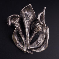 Sterling Silver Calla Lily Pendant, Large Floral Pendant, Sculptural Flower Pendant, Flower Lover Gift, Lily Flower Jewelry, 925 Pendant