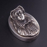 Henryk Winograd Mary Queen of Scots Sterling Silver Oval Portrait Pendant, 999 Silver, High Relief Repoussé, Silver Pendant, PENDANT ONLY