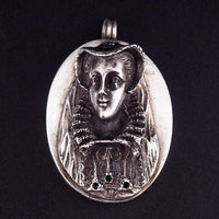 Henryk Winograd Mary Queen of Scots Sterling Silver Oval Portrait Pendant, 999 Silver, High Relief Repoussé, Silver Pendant, PENDANT ONLY