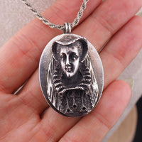 Henryk Winograd Mary Queen of Scots Sterling Silver Oval Portrait Pendant, 999 Silver, High Relief Repoussé, Silver Pendant, PENDANT ONLY