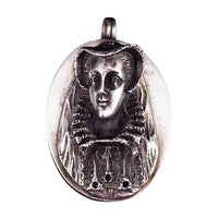 Henryk Winograd Mary Queen of Scots Sterling Silver Oval Portrait Pendant, 999 Silver, High Relief Repoussé, Silver Pendant, PENDANT ONLY