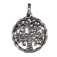 JAI By John Hardy Bodhi Tree Pendant, Sterling Silver Pendant, Tree Of Life Pendant, Gold Accent Pendant, Spiritual Jewelry, 925 Silver