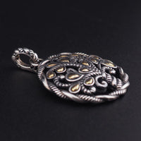 JAI By John Hardy Bodhi Tree Pendant, Sterling Silver Pendant, Tree Of Life Pendant, Gold Accent Pendant, Spiritual Jewelry, 925 Silver