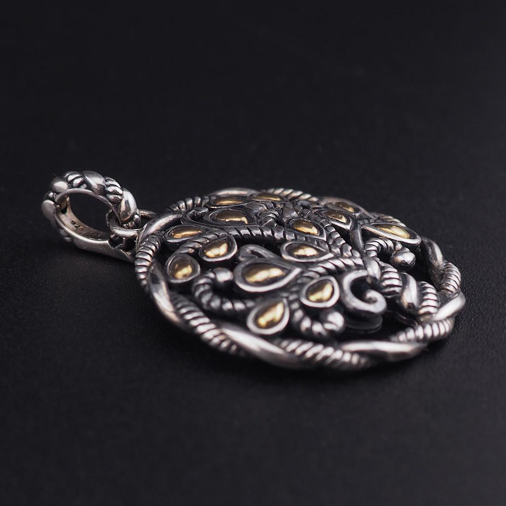 JAI By John Hardy Bodhi Tree Pendant, Sterling Silver Pendant, Tree Of Life Pendant, Gold Accent Pendant, Spiritual Jewelry, 925 Silver