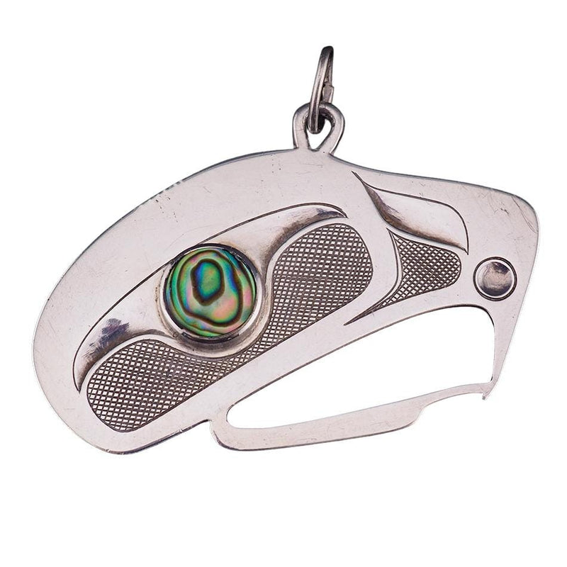 Kinta-Way Eagle Pendant, Sharon Hitchcock, Sterling Silver Pendant, Haida Jewelry, Abalone Shell, Northwest Coast Art, Haida Gwaii