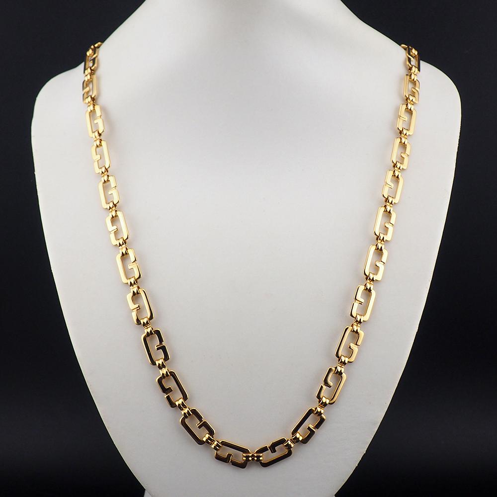 Givenchy G Link Necklace, Vintage Givenchy Necklace, Gold Plated Givenchy Chain, Signed Necklace, Designer Chain Necklace, Classic Chain